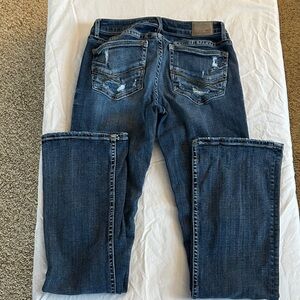 BKE Women's Boot Cut Jeans - Dark Blue